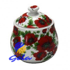 Keramik-Zuckerdose 450 ml. "Mohnblume"