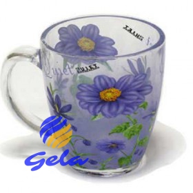 Glastasse 350 ml. "Blaue Kamille"