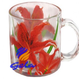 Glastasse 350 ml. "Rote Lilie"