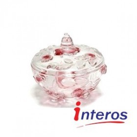 Kleine Glasvase für Süßigkeiten mit Deckel "Rose" von INTEROS