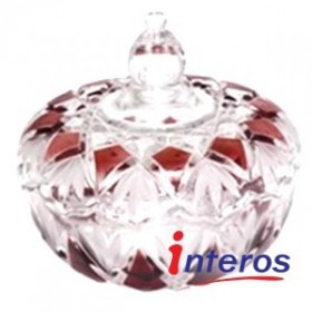 Kleine Glasvase für Süßigkeiten mit Deckel "Rubin" von INTEROS