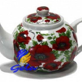 Keramik-Teekanne 800 ml. "Mohnblume"