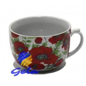 Keramik-Tasse 650 ml. "Mohnblume"